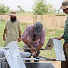 WIT Researchers prior to conducting drone flights in Okara, Punjab