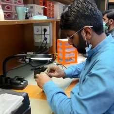 Technical Staff developing sensors in the on-site laboratory