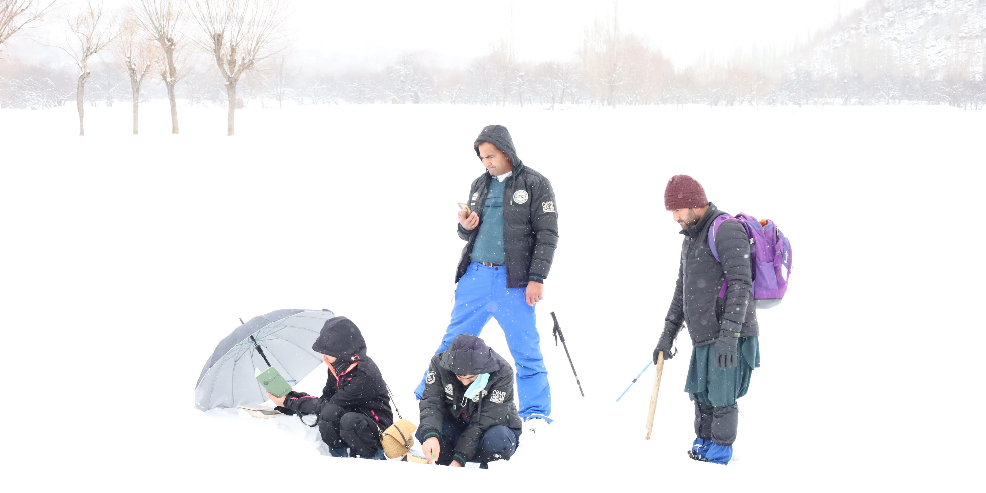 WIT team collecting snow field data in Skardu